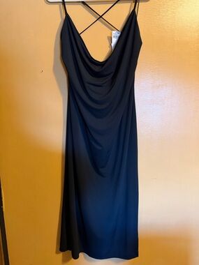 Abercrombie & Fitch Black Cowl Neck Slip Dress